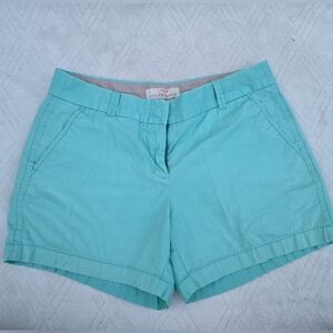J Crew Broken In Chino Women’s Light Aqua Shorts Sz 6